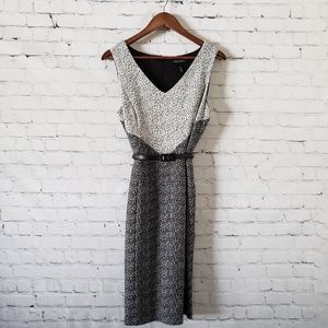 White House Black Market  v-neck Belted Dress